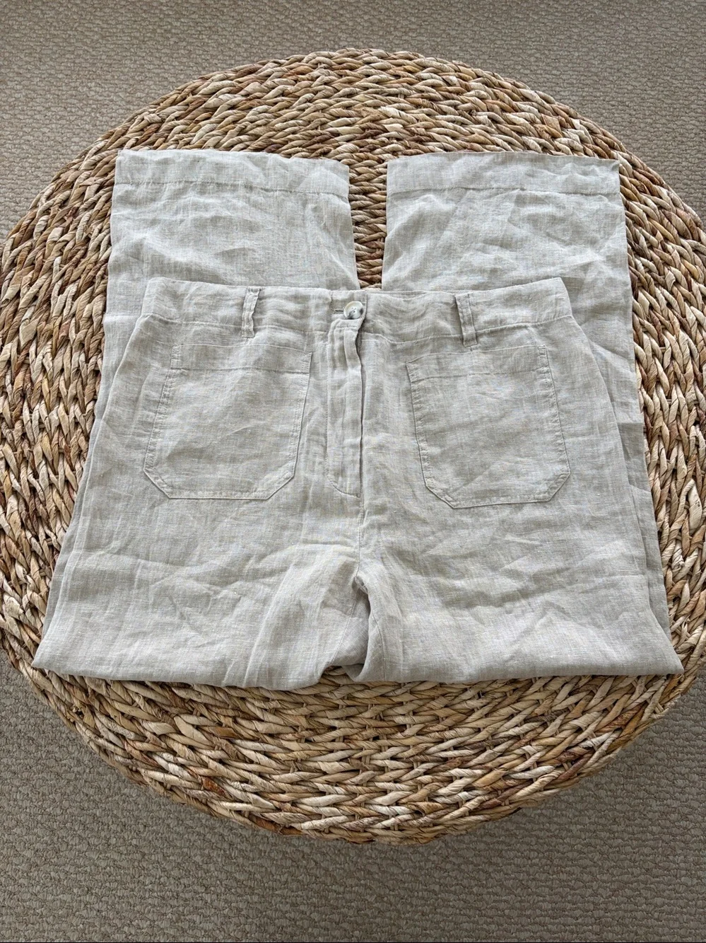 Quince NWT European Linen Patch Pocket Wide Leg Pant